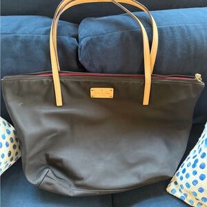 Kate Spade Black Tote with Tan Straps